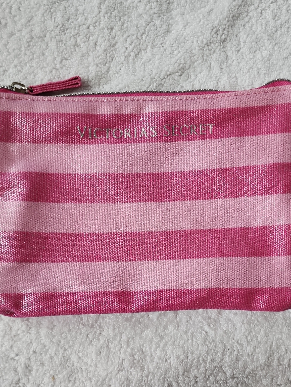 Victoria's Secret Pink Striped Cosmetic Pouch Trio & Scarf New - Picture 3 of 9